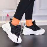 Sneakers Dama Barbie Alb-Negru Negru Din Piele Eco Si Material Textil