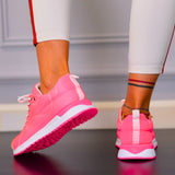 Sneakersi Dama Lorelay Roz Neon Din Material Impermeabil