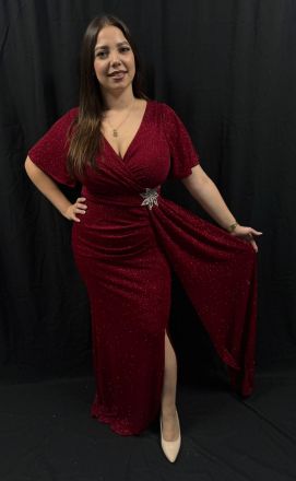 Rochie Roșie Lunga Elegantă