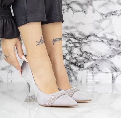 Pantofi Stiletto London Gri