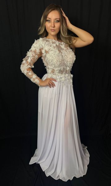 Rochie lungă Floral Pearl White