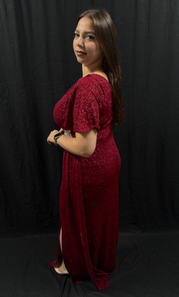 Rochie Roșie Lunga Elegantă