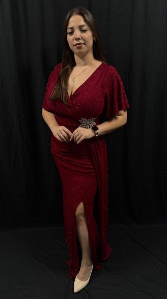 Rochie Roșie Lunga Elegantă