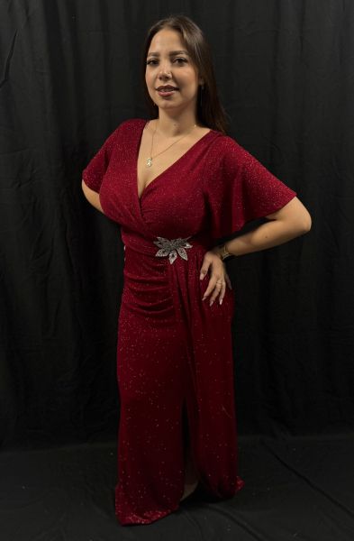 Rochie Roșie Lunga Elegantă