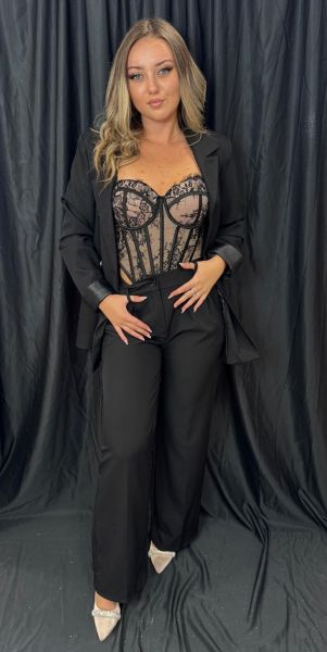 Costum ANGELLA , pantalon drept NEGRU