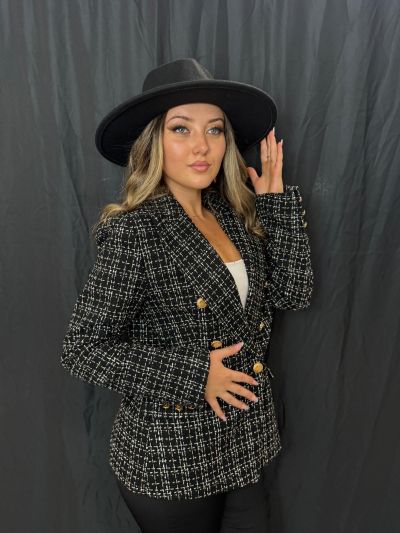 Sacou toamnă Imprimeu caro